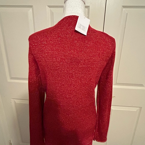 NWT Calvin Klein red and gold zip cardigan, size Large - Picture 5 of 7